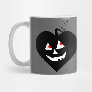 Happy Hallowin Party heart Halloween day red pumpkin pixel art Mug